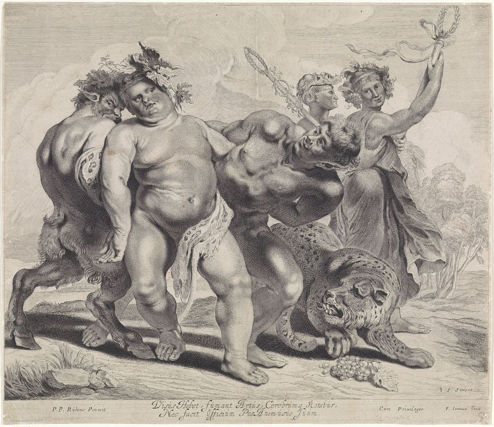 Dronkenschap van Bacchus (1644 - 1650) by Jonas Suyderhoef, Peter Paul Rubens and Pieter Claesz Soutman