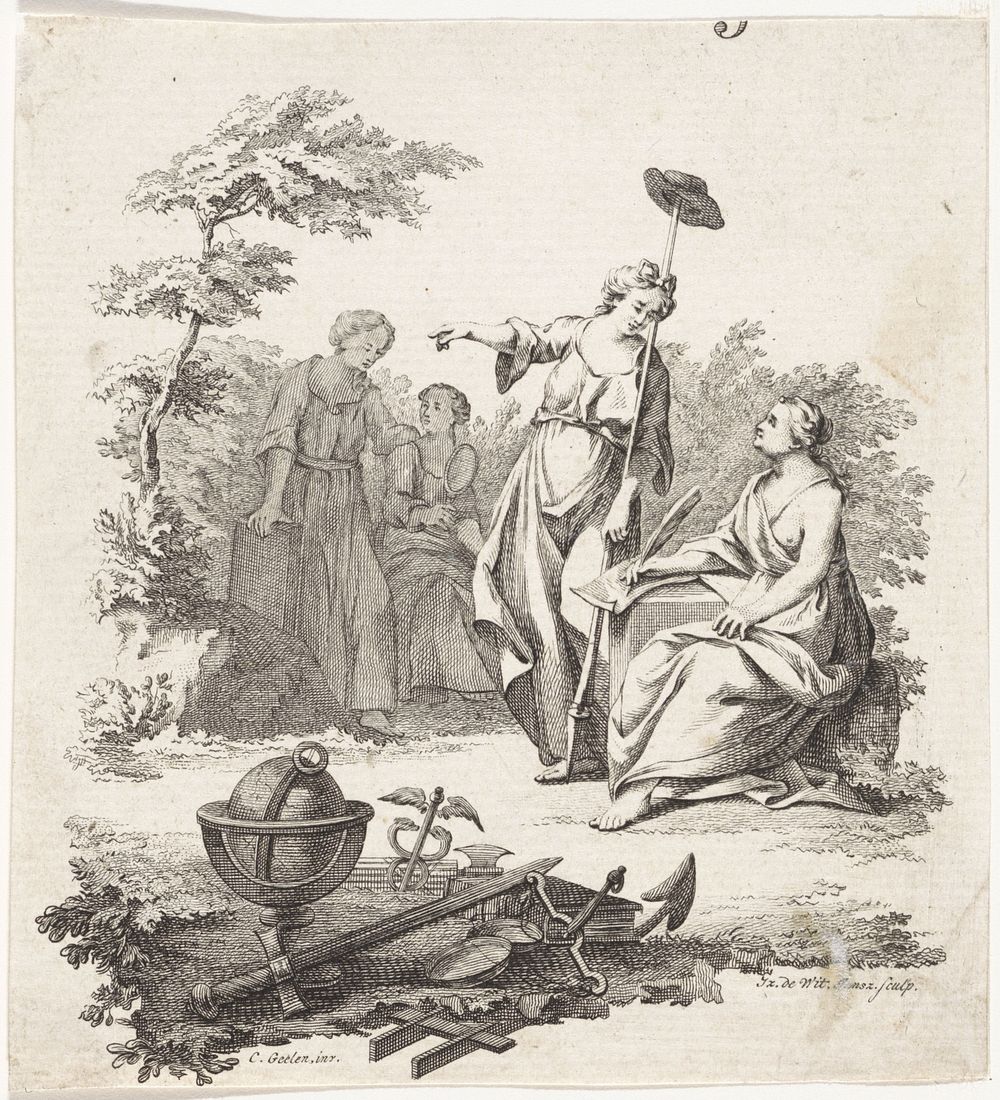 Allegorische voorstelling met Vrijheid en Geschiedschrijving (1754 - 1809) by Izaak Jansz de Wit and Christiaan van Geelen