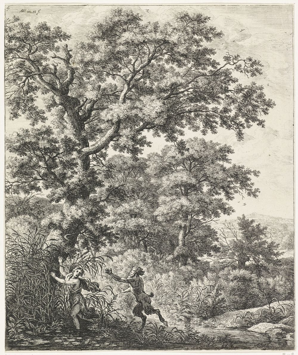 Pan en Syrinx (1630 - 1765) by Anthonie Waterloo, Anthonie Waterloo, Anthonie Waterloo, Cornelis Danckerts II and Josua and…