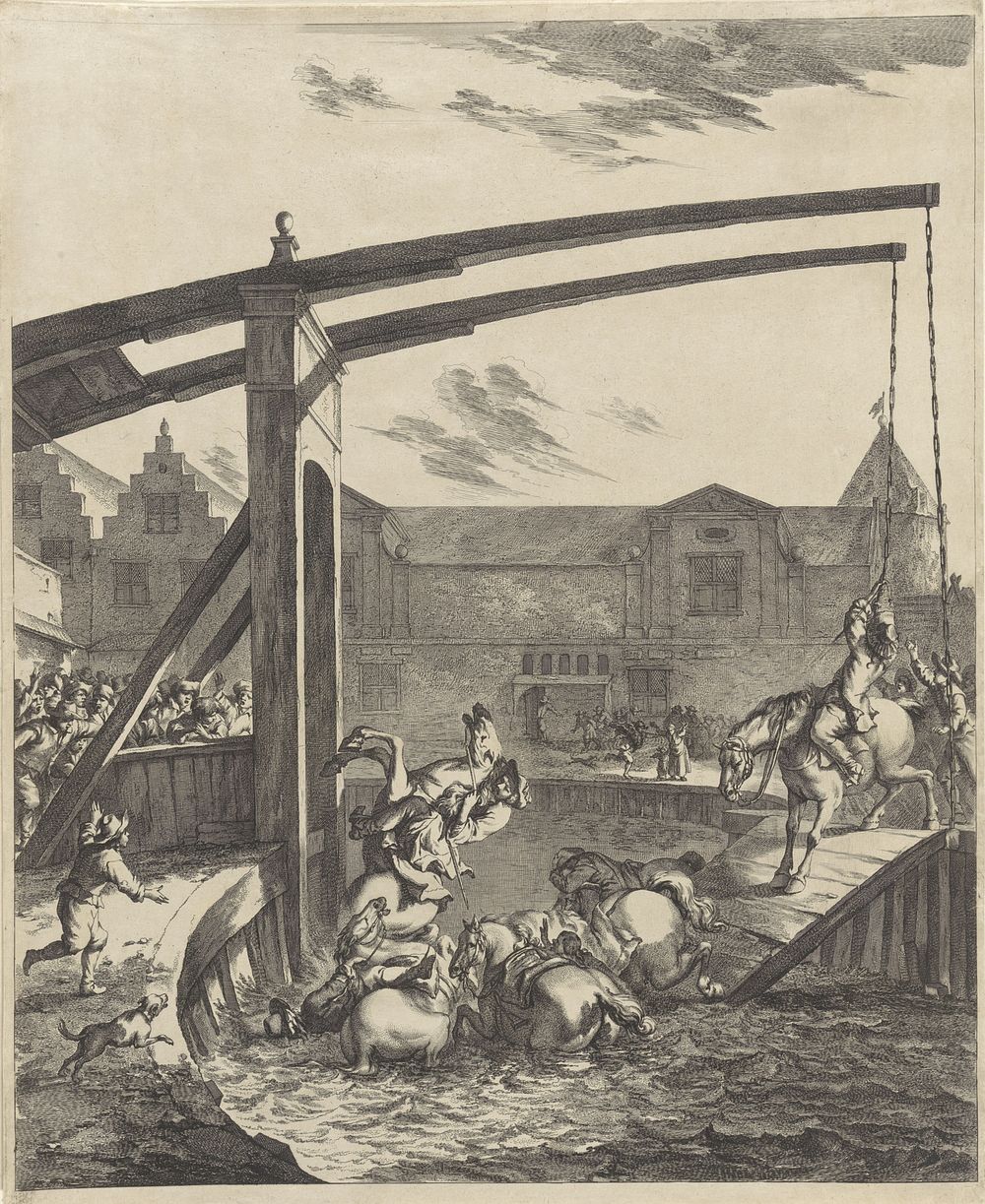 Ongeluk van graaf Johan Maurits op de brug van Franeker, 1665 (1665) by Jan de Visscher, Philips Wouwerman and Pieter Jansz…