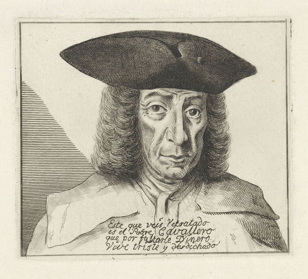 Portret van Cavallero (1750 - 1765) by Reinier Vinkeles I
