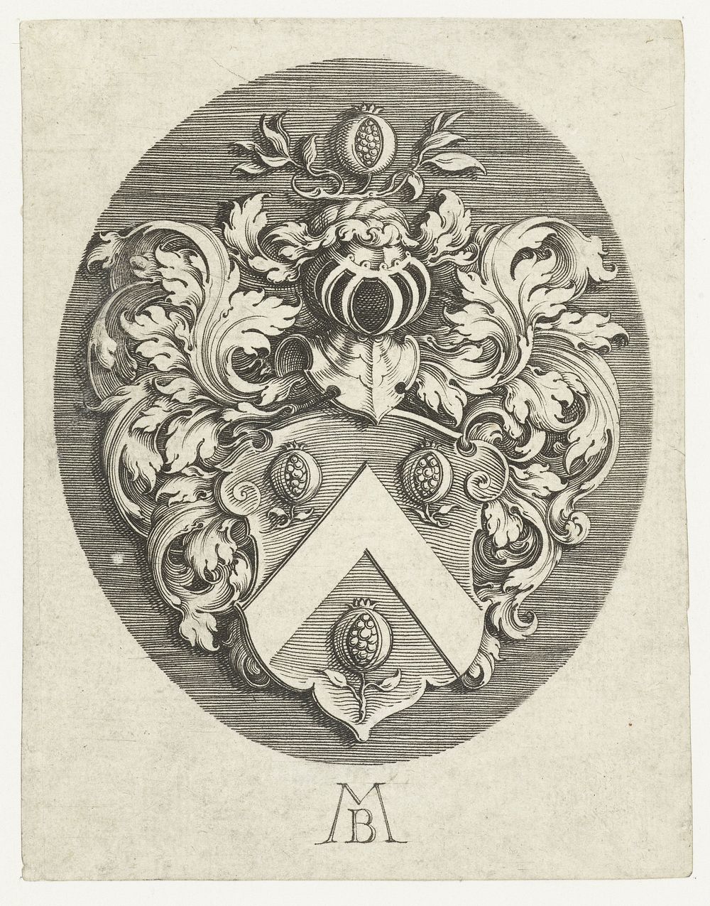 Onbekend wapenschild in ovaal (c. 1611 - c. 1625) by Michiel le Blon, Michiel le Blon and Michiel le Blon