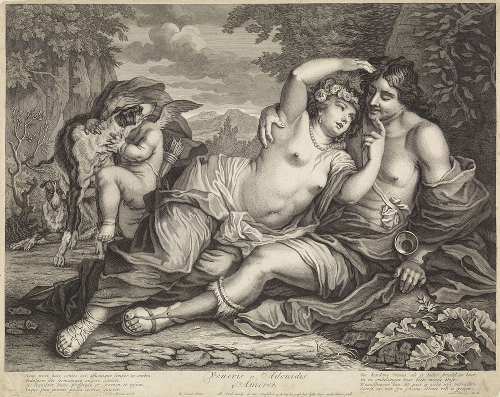 Venus and Adonis (1696 - 1727) by Matthijs Pool, Barend Graat, Ludolph Smids, Publius Ovidius Naso and Matthijs Pool