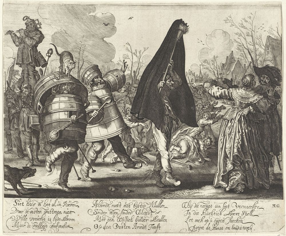 Karnavalsoptocht (1599 - 1662) by anonymous and Adriaen Pietersz van de Venne