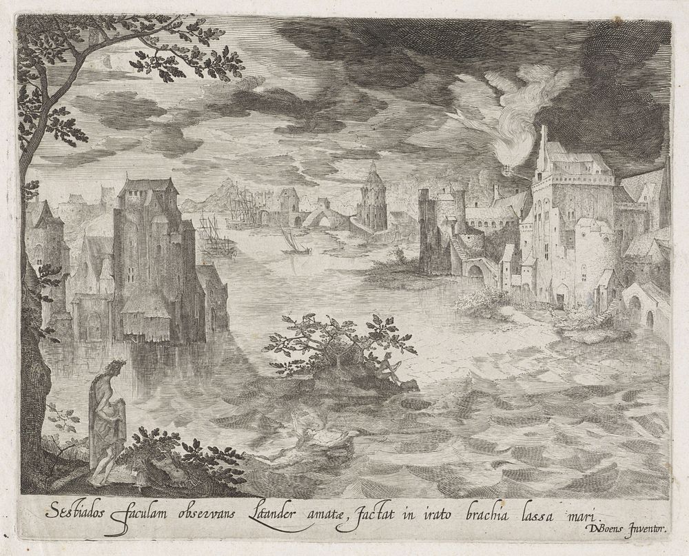 Hero en Leander (1591 - 1679) by anonymous and David Vinckboons
