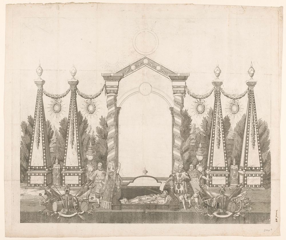Allegorie ter ere van de koning van Pruisen voor zijn herstel van het stadhouderschap van Willem V, 1788 (1789) by Jan…