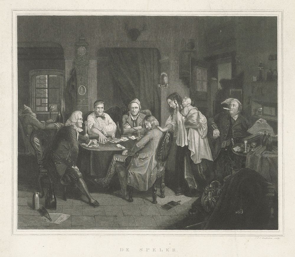 Kaartspelers (1829 - 1879) by Jan Frederik Christiaan Reckleben