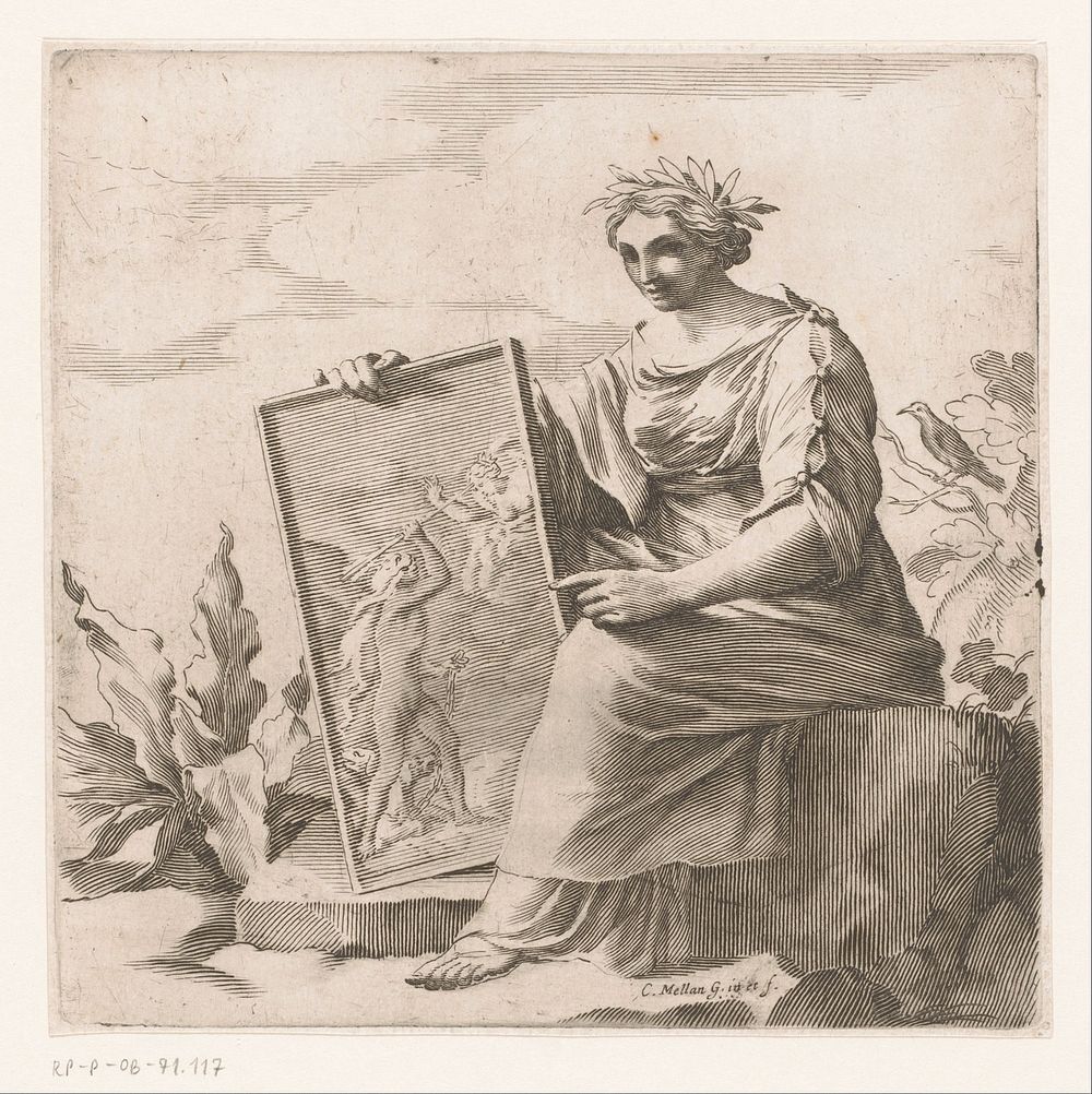 Muze met reliëf met Hercules met Cerberus (1608 - 1688) by Claude Mellan and Claude Mellan