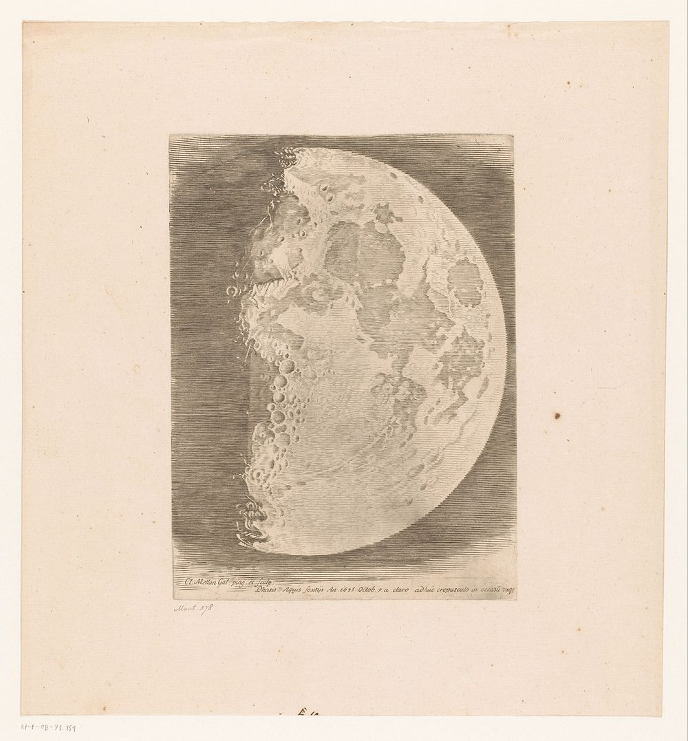 Eerste kwartier van de maan (1635 - 1688) by Claude Mellan and Claude Mellan