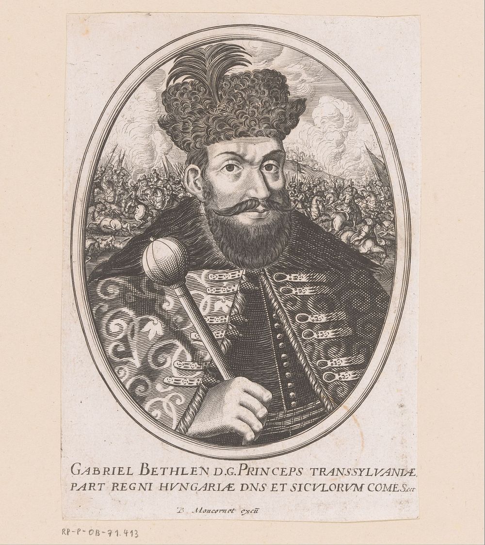 Portret van Gabriël Bethlen (1613 - 1668) by anonymous and Balthazar Moncornet