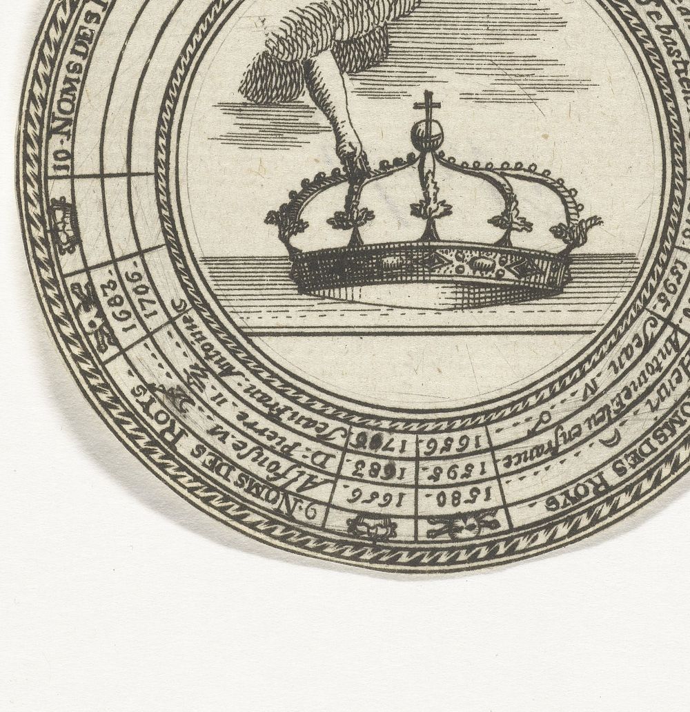 Penning met een devies en de namen van Portugese koningen (1703 - 1720) by anonymous and Nicolas Chevalier