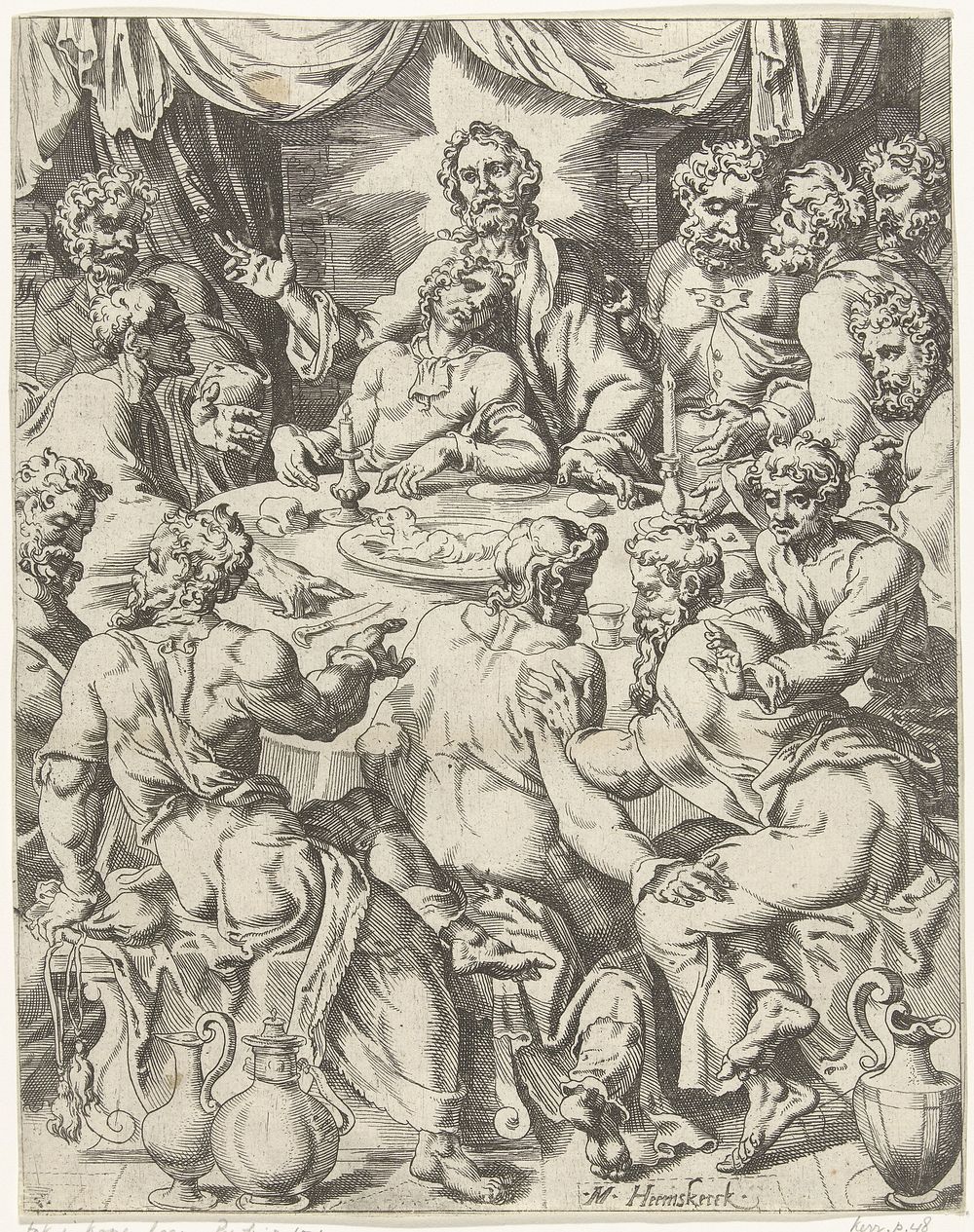 Laatste Avondmaal (1548) by Dirck Volckertsz Coornhert and Maarten van Heemskerck