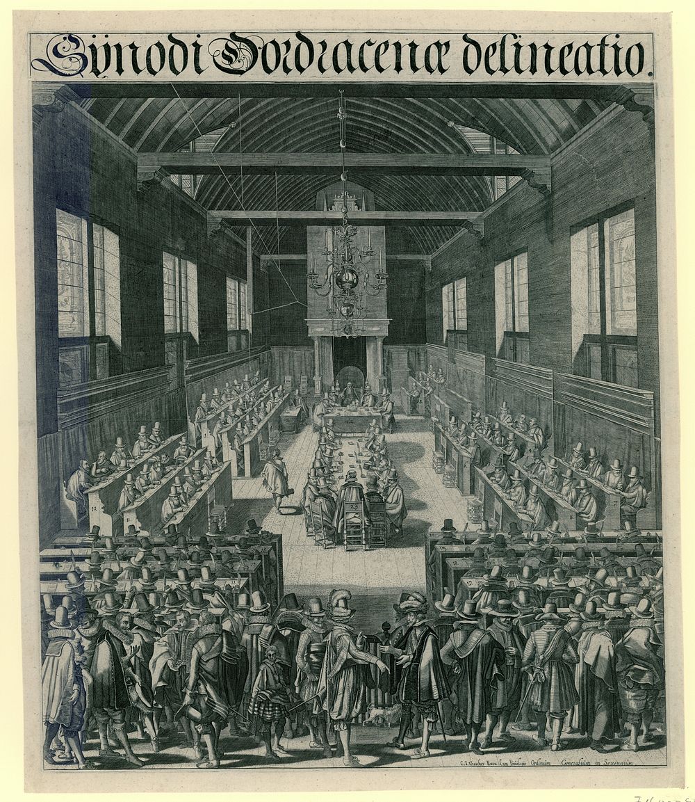 Opening van de synode van Dordrecht, 1618 (1639) by François Schillemans, François Schillemans, Claes Jansz Visscher II…