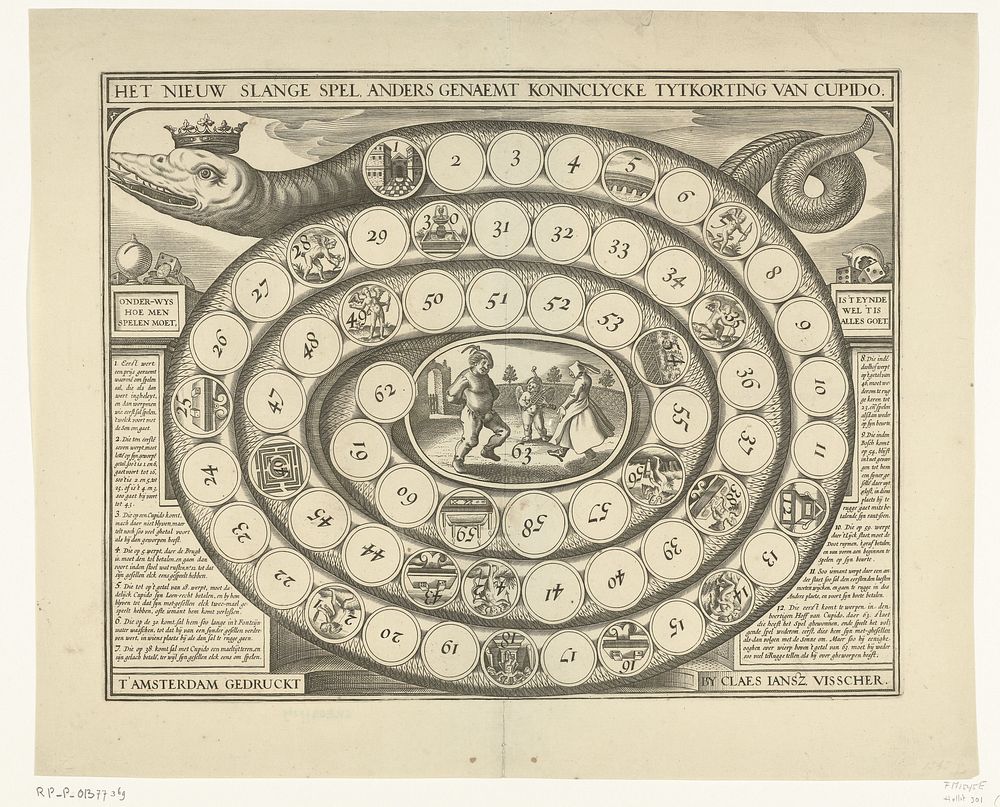 Slangenspel, ca, 1625 (1620 - 1629) by anonymous and Claes Jansz Visscher II