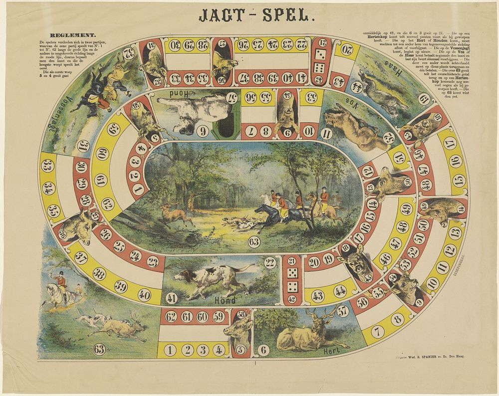 Jagt-Spel (1864 - 1884) by weduwe Elias Spanier and Zn and anonymous