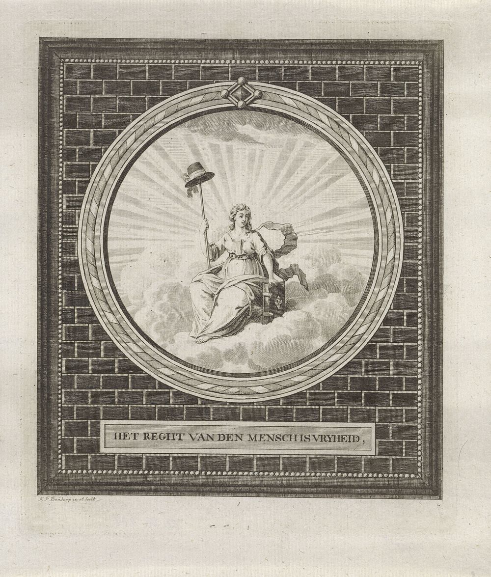 Allegorie op Vrijheid als Recht van de Mens, 1795 (1795) by Carel Frederik Bendorp I and Carel Frederik Bendorp I