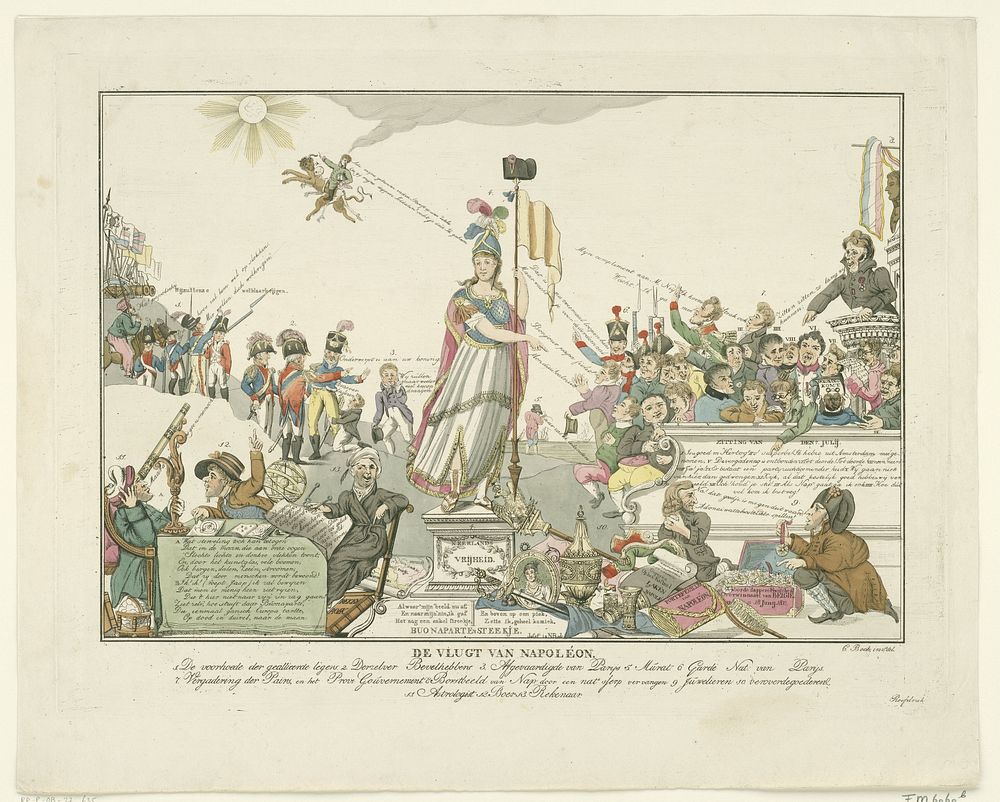 Vlucht van Napoleon, 1815 (1815 - 1820) by Christoph Wilhelm Bock and Christoph Wilhelm Bock