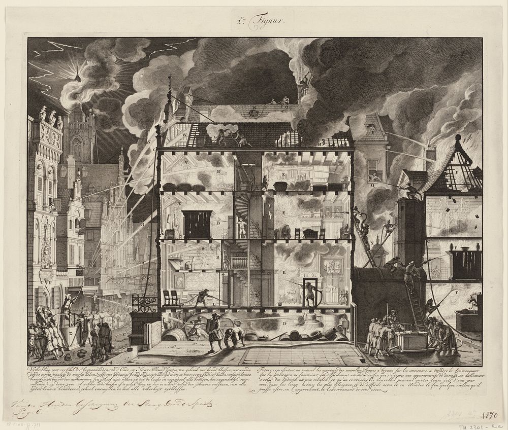 Oude brandspuiten en nieuwe slangbrandspuiten in de praktijk, 1690 (1688 - 1690) by Jan van der Heyden and Jan van der Heyden