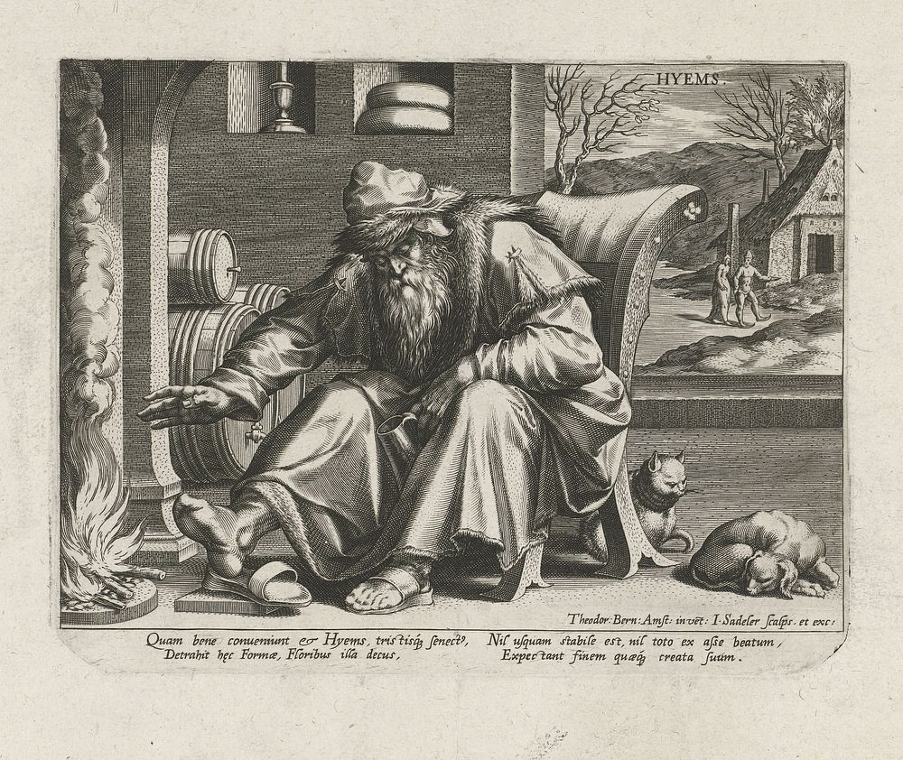 Winter (1580 - 1584) by Johann Sadeler I, Dirck Barendsz and Johann Sadeler I
