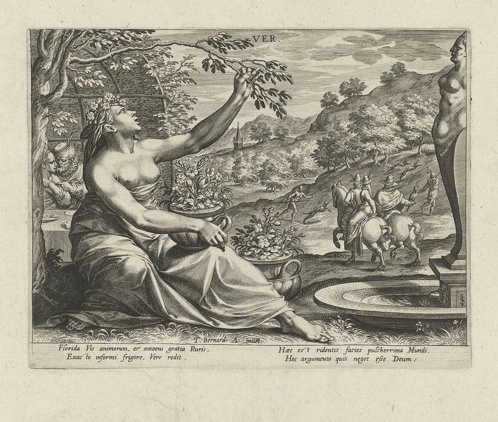 Lente (1580 - 1584) by Johann Sadeler I, Dirck Barendsz and Johann Sadeler I