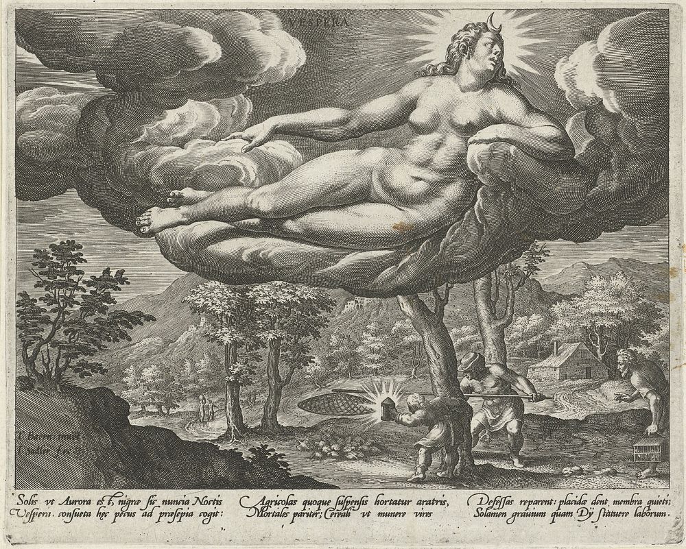 Avond (1582) by Johann Sadeler I and Dirck Barendsz