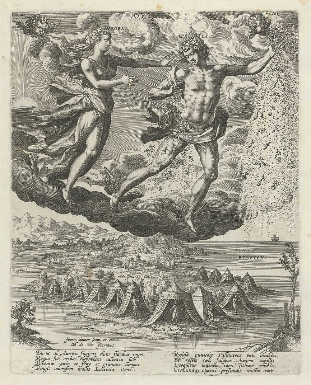 Oostenwind (1560 - 1600) by Johann Sadeler I, Maerten de Vos and Johann Sadeler I
