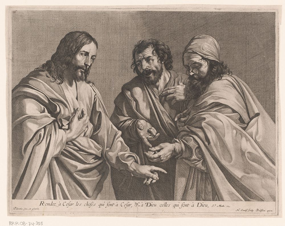Christus en de cijnspenning (after 1620 - c. 1720) by Nicolas Soutif, Valentin de Boulogne and Boisseau
