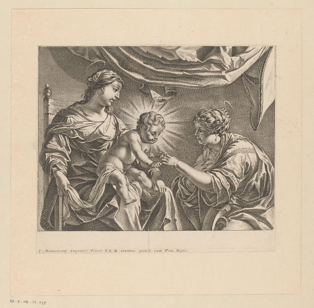Mystieke huwelijk van H. Catherina (1621 - 1647) by Antoine Garnier, anonymous, Jacques Blanchard, François Langlois and…