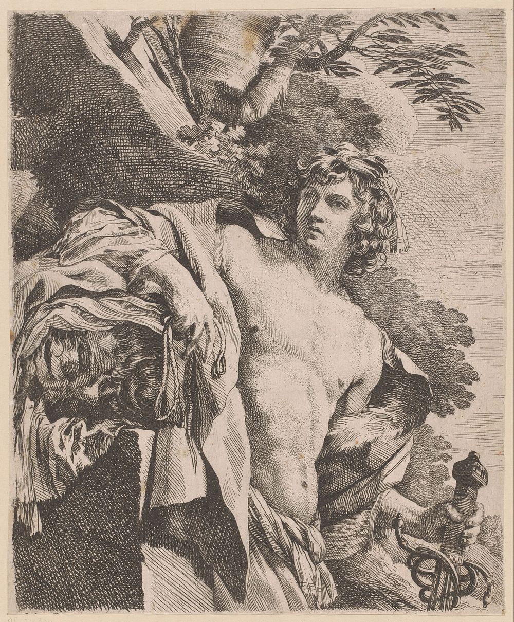 David met het hoofd van Goliath (1600 - 1650) by anonymous