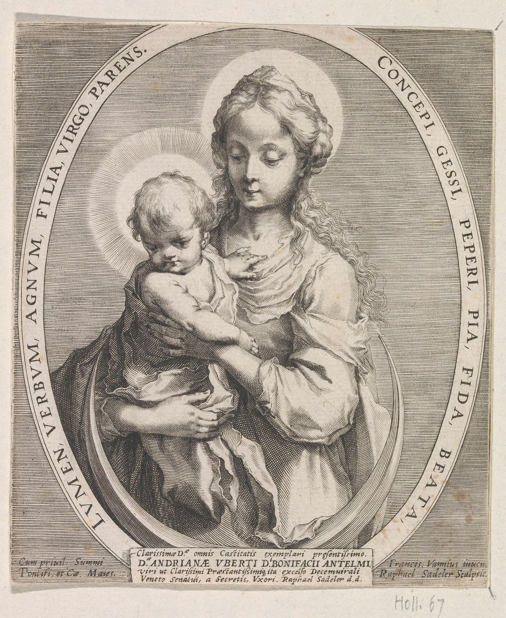 Maria met het Christuskind en de maansikkel (1598 - 1604) by Raphaël Sadeler I, Francesco Vanni, Rudolf II van Habsburg…
