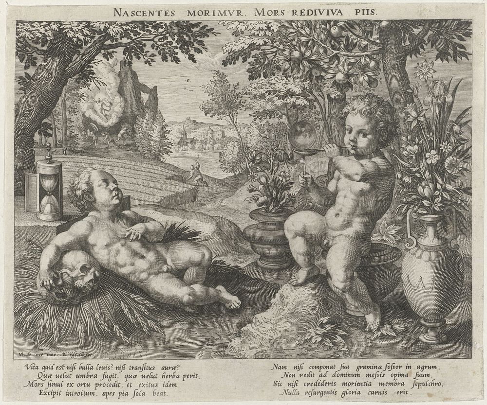 Allegory of Transience (1570 - 1632) by Raphaël Sadeler I, Maerten de Vos and Raphaël Sadeler I