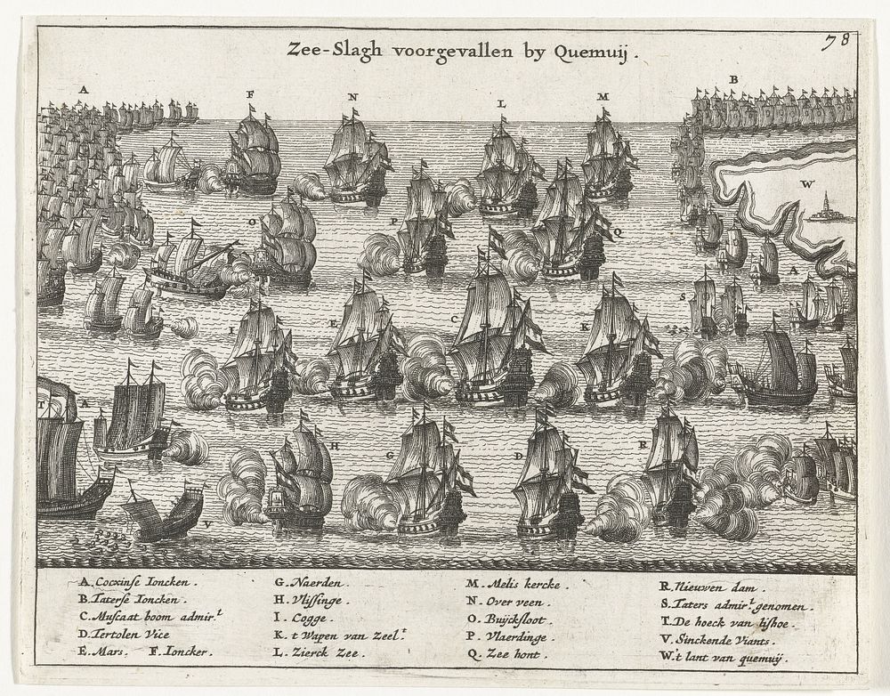 Battle of Quemoy: Qing and Dutch against Ming loyalists (1670) by anonymous