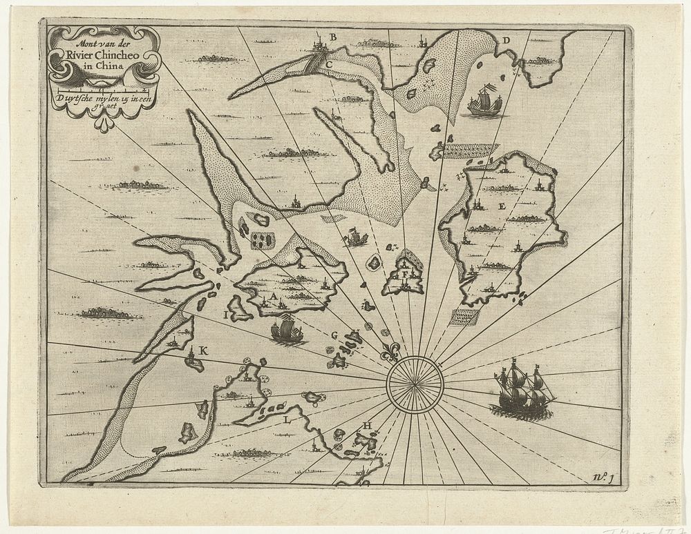 Kaart van de kust bij Xiamen, 1632 (1644 - 1646) by anonymous and anonymous