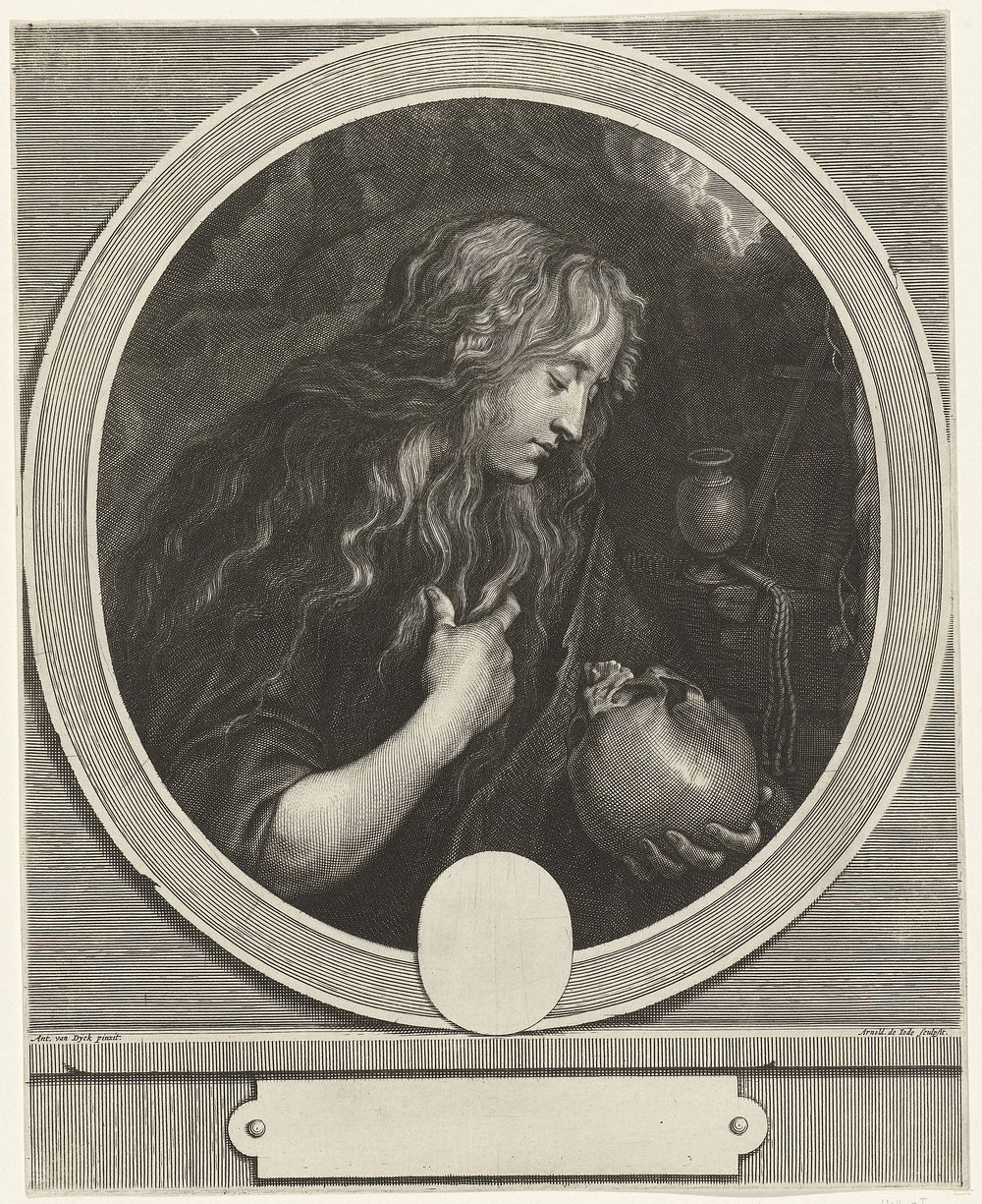 Maria Magdalena met schedel (1666 - in or before 1669) by Arnold de Jode and Anthony van Dyck