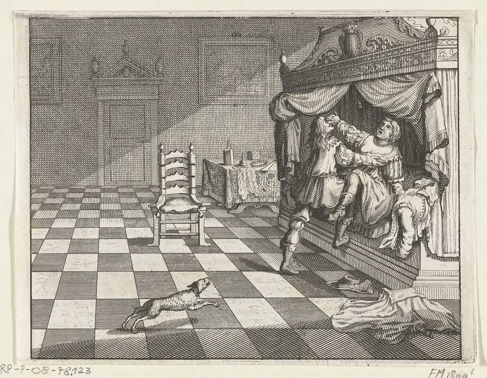 Verkrachting van de vrouw van Gerard van Velzen door Floris V, 1296 (1662 - 1664) by anonymous