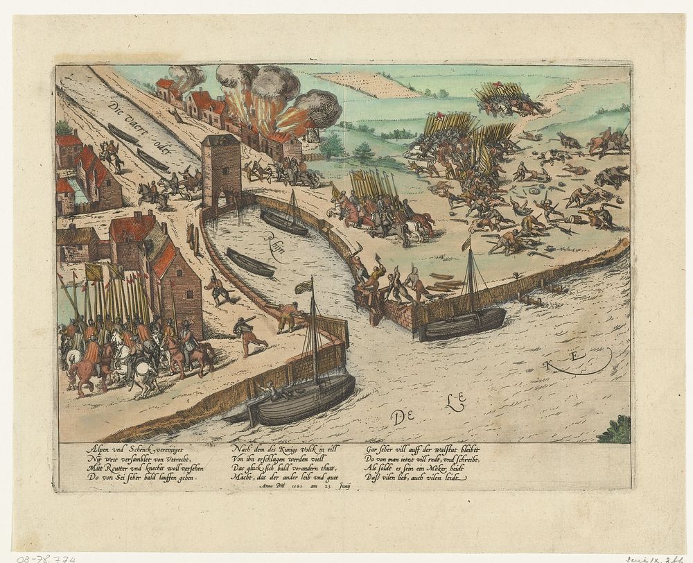 Gevecht bij de sluis van Vreeswijk, 1585 (1585 - 1587) by Frans Hogenberg