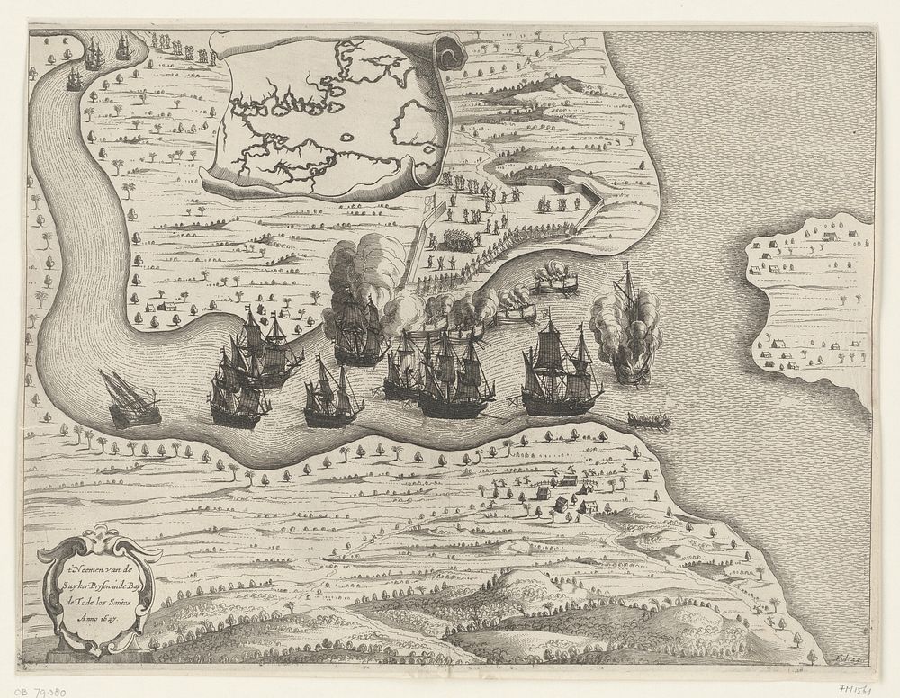 Portugese suikeropbrengsten buitgemaakt in de Bay de Tode los Santos, 1627 (1649 - 1651) by anonymous