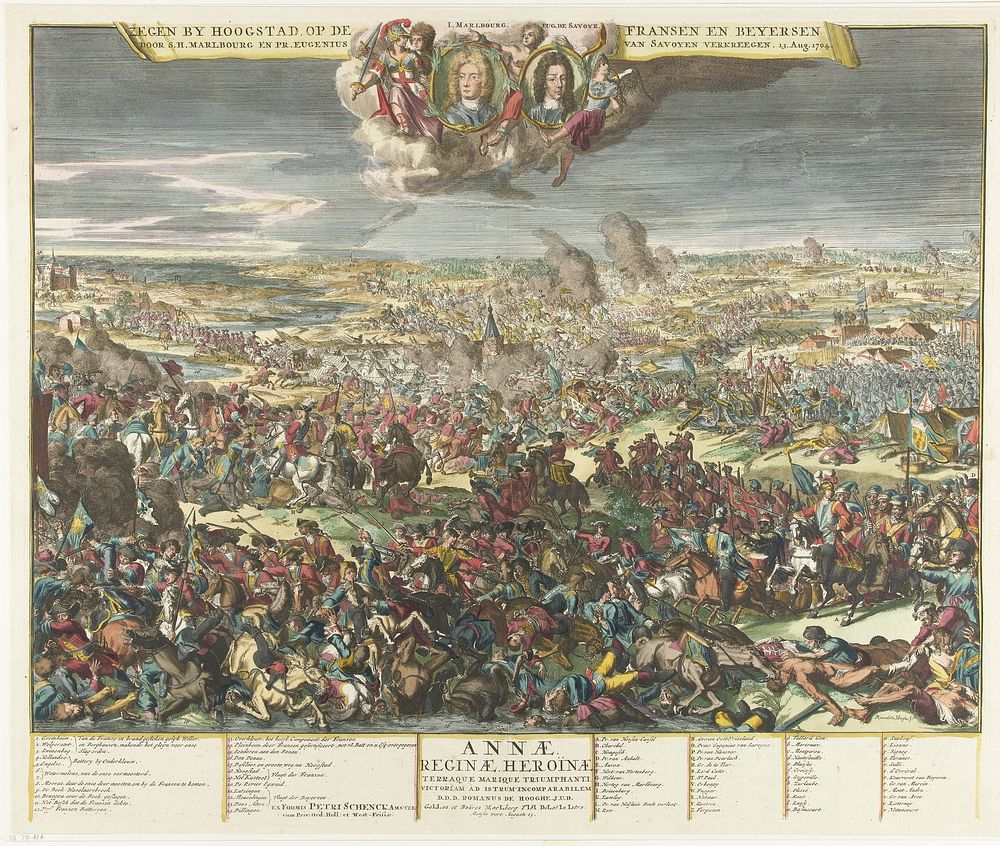 Slag bij Höchstädt, 1704 (1704) by Romeyn de Hooghe, Romeyn de Hooghe, Pieter Schenk I and Staten van Holland en West…