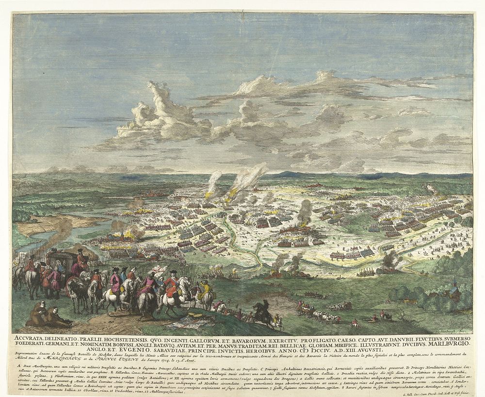Slag bij Höchstädt, 1704 (1704) by Jan van Huchtenburg, Gerard Valck and Staten van Holland en West Friesland