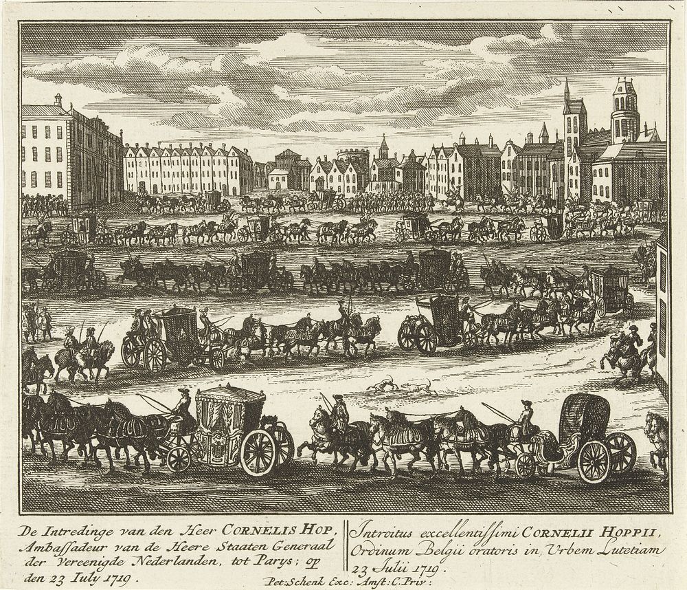 Intrede van Cornelis Hop als ambassadeur te Parijs, 23 juni 1719 (1719 - 1720) by Leonard Schenk, Adolf van der Laan, Pieter…