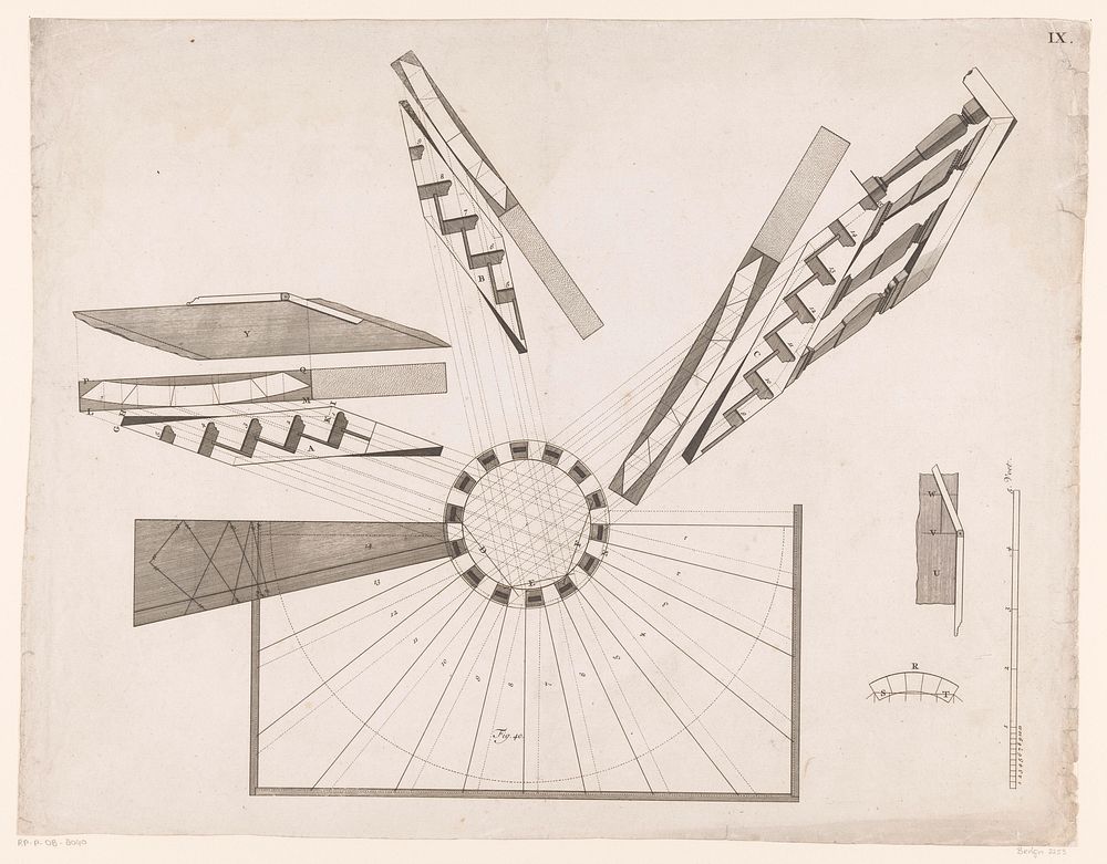 Technische tekeningen van trap (1739) by Jan Schenk, Tieleman van der Horst and Pieter Schenk II
