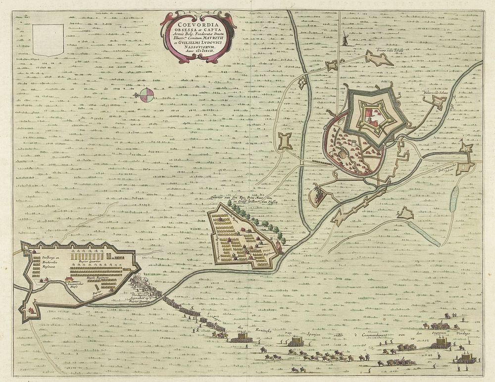 Kaart van het belegerde Coevorden, 1592 (1647 - 1649) by anonymous
