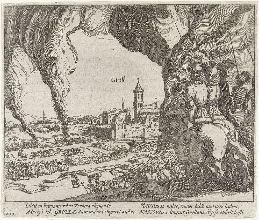 Maurits breekt het beleg van Grol op, 1595 (1613 - 1615) by Simon Frisius