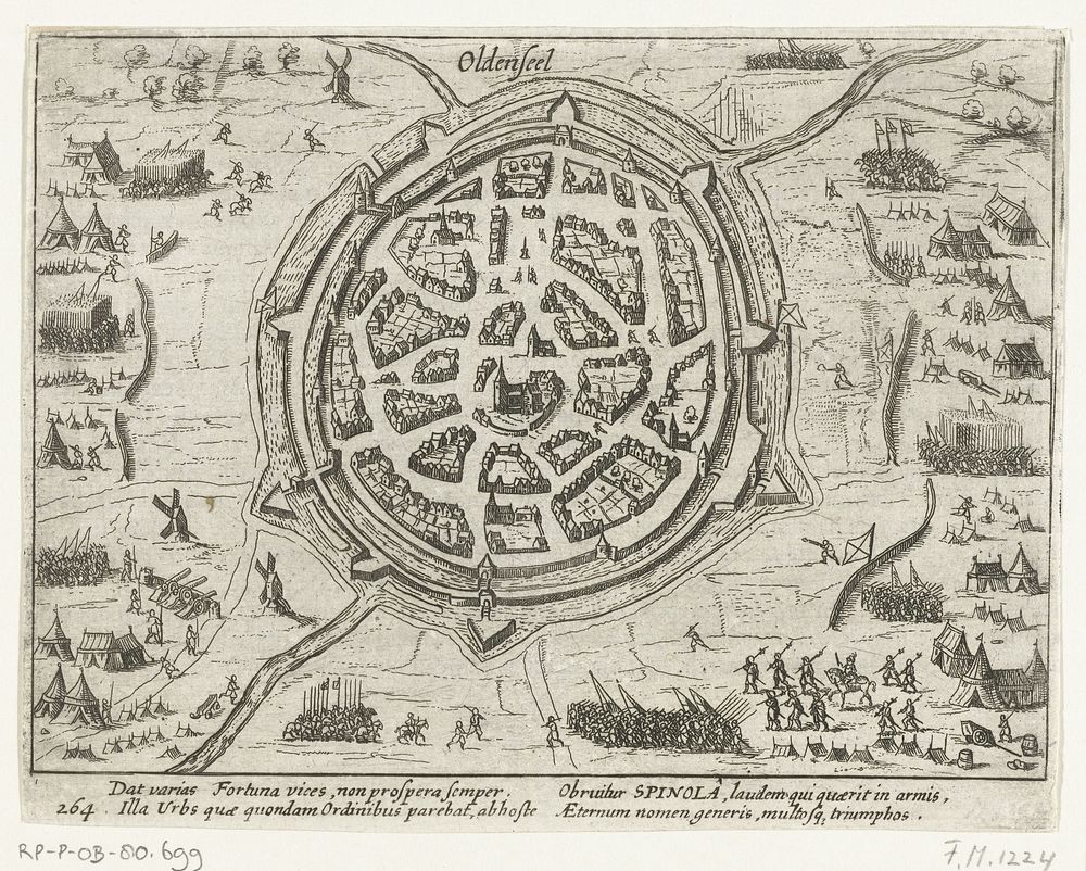 Oldenzaal veroverd door Spinola, 1605 (1613 - 1615) by anonymous and Frans Hogenberg