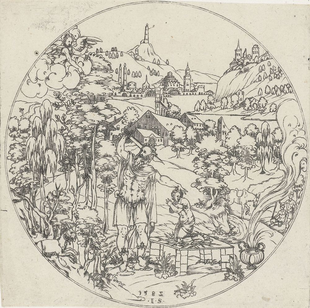 Abraham offert Izaäk (1572 - 1582) by Jonas Silber, Jonas Silber and anonymous