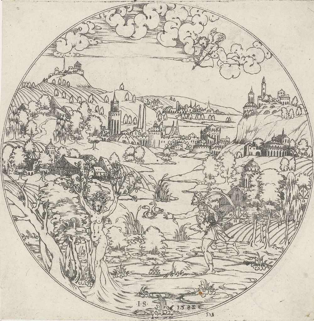 Apollo en Daphne (1572 - 1582) by Jonas Silber, Jonas Silber and anonymous