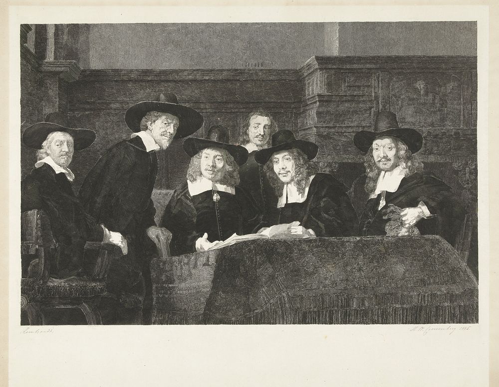De Staalmeesters (1845) by Henricus Wilhelmus Couwenberg and Rembrandt van Rijn