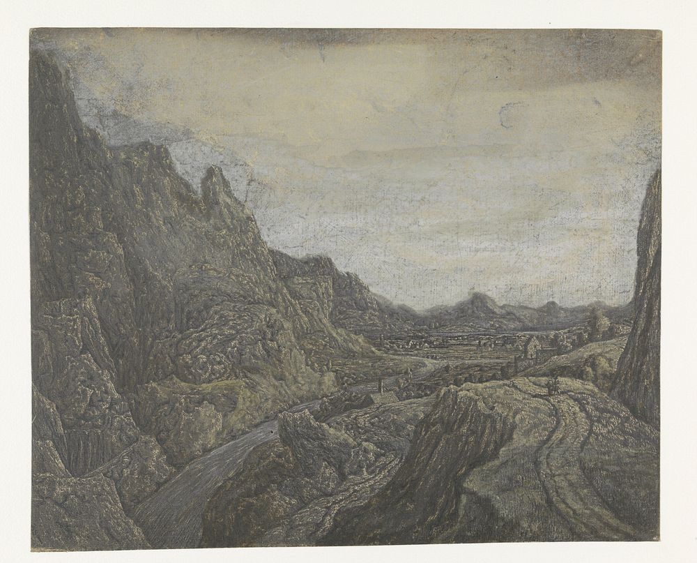 Rocky Landscape with a Road and a River (c. 1622 - c. 1625) by Hercules Segers and Hercules Segers