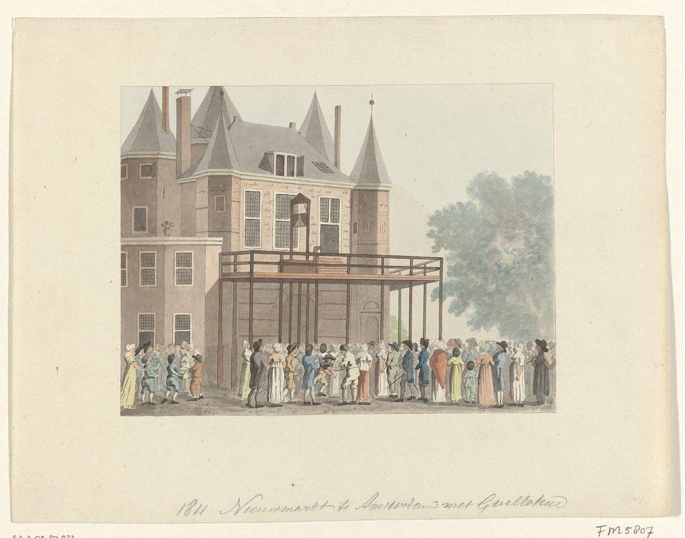 Guillotine op de Nieuwmarkt te Amsterdam, 1812 (1812) by anonymous