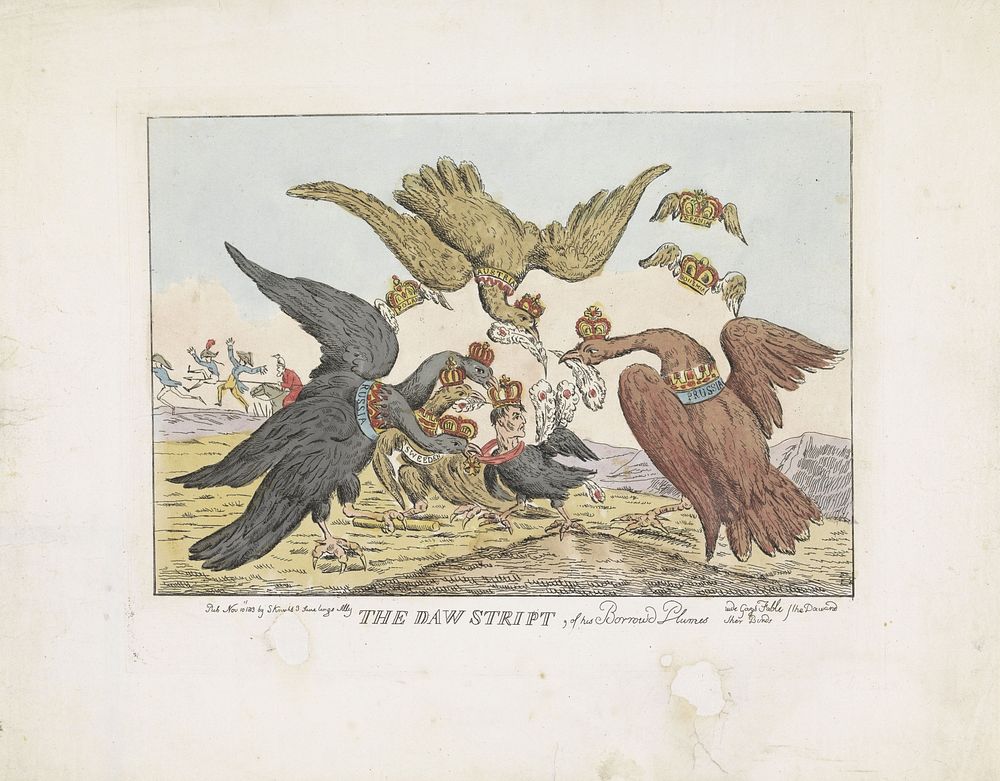 De kauw ontdaan van zijn geleende veren, 1813 (1813) by William Heath and Samuel Knight